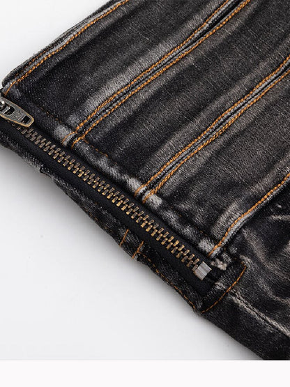 Distressed Metal Buckle Denim Shorts【s0000016285】