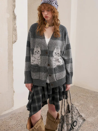 Relaxed-Fit Long-Sleeve Knit Cardigan【s0000014062】
