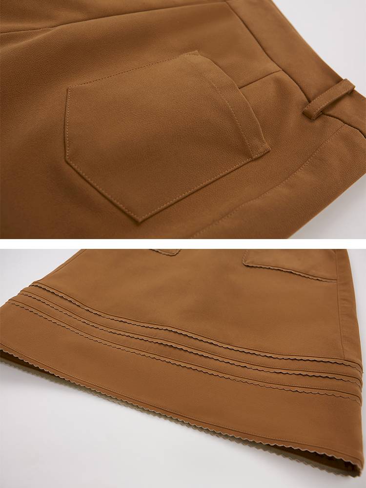 Large Pockets Leather Skirt【s0000014410】