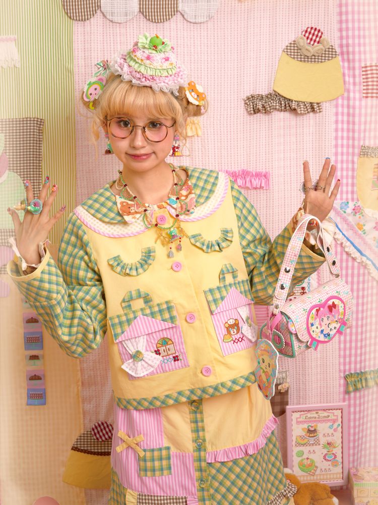 Jacket & Patchwork Half Skirt Set【s0000013703】