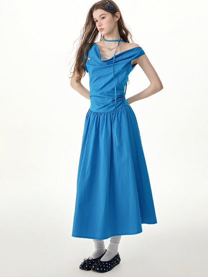 Retro Lazy Waist Cinching Long Dress【s0000017310】