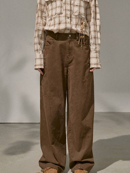 Split Side Pocket Riveted Washed Trousers【s0000014406】