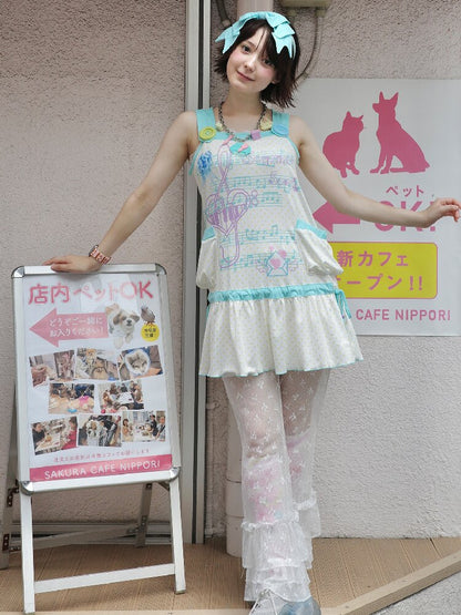 Printed Casual Mesh Tank Dress【s0000017762】