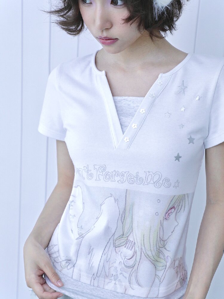 Dreamcore Angel Silver Fake T-Shirt【s0000016544】