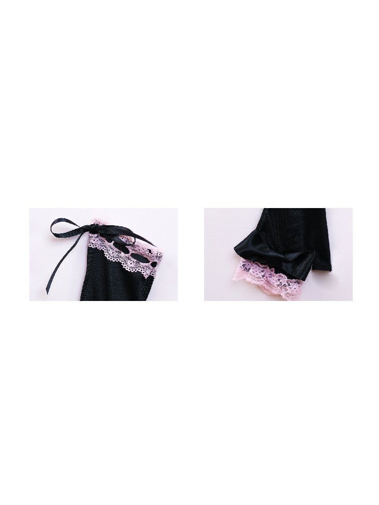 Floral Chiffon Rose Glove Set【s0000017137】