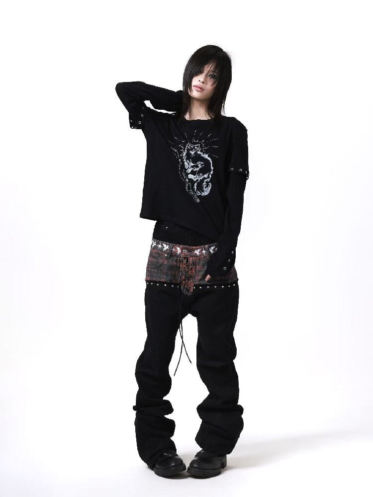 Fake Two Piece Printed Long Sleeve【s0000018198】