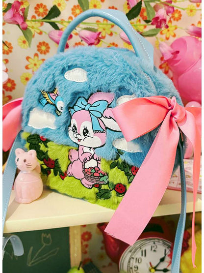 Blue Rabbit Plush Round Cake Bag【s0000015373】