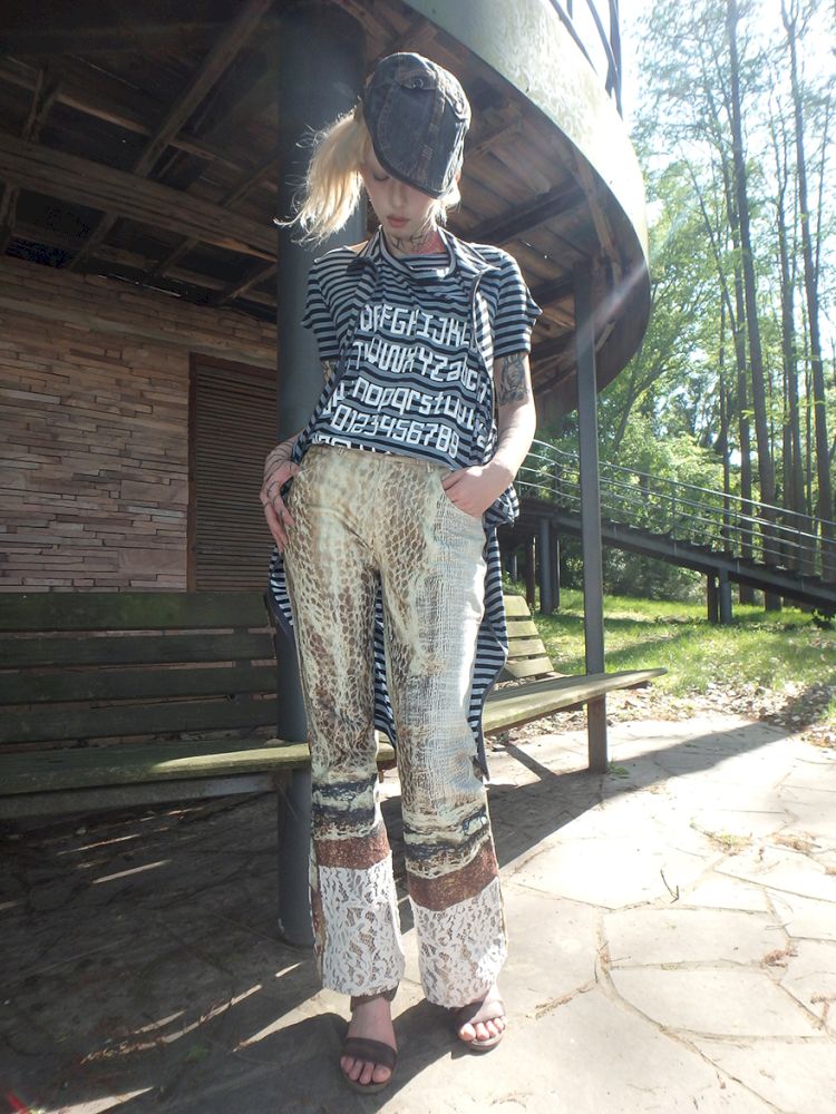 Spider Web Aged Splicing Micro Pants【s0000012469】