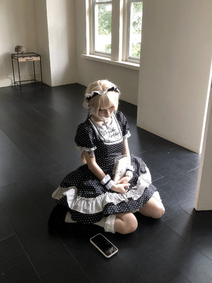 Puff Sleeve Star Polka Dot Dress【s0000016891】