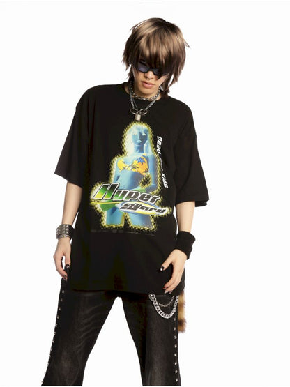 Hip-hop trend loose hundred T-shirt【s0000013602】