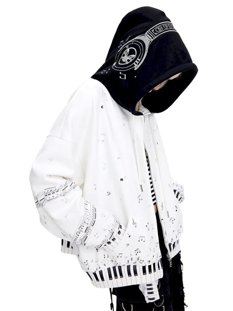 Headphones Embroidered Hoodie Jacket【s0000014098】