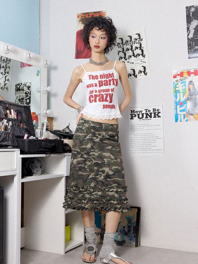 Camouflage A-line skirt【s0000012958】