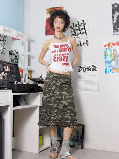 Camouflage A-line skirt【s0000012958】