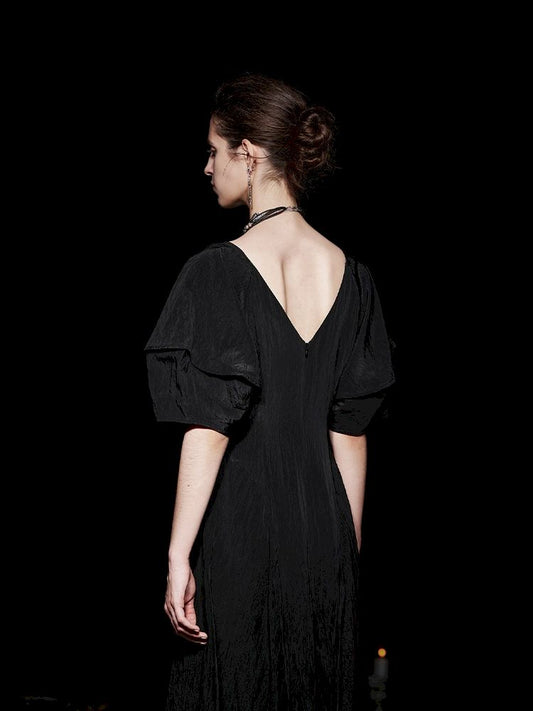 Deep V Black Long Fall Designer Long Dresses【s0000005501】