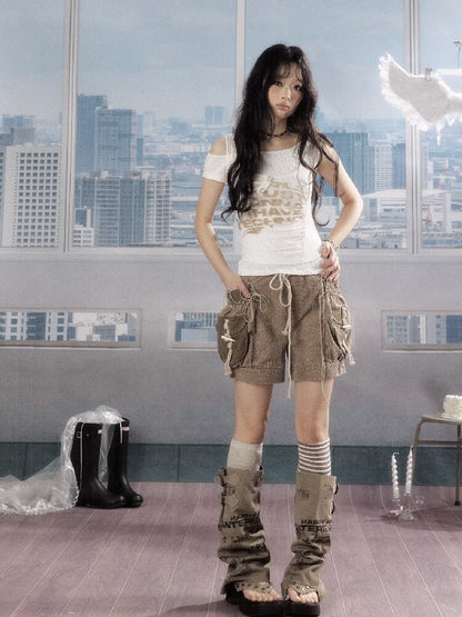 Half Sleeve Fake Two Vest T-shirt【s0000016529】