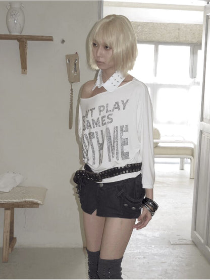 Vintage Punk Diamond Bat T Shirt【s0000016951】