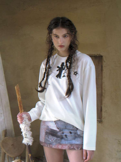 Forest Elf Print Long Sleeve T-Shirt【s0000014898】