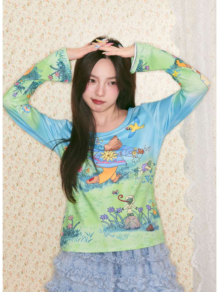 Diamond Letter Stretch Base Shirt【s0000014499】