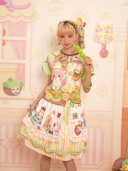 Patchwork Color Collision Neck T-Shirt【s0000013347】