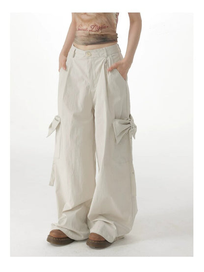 Apricot Bow High Waisted Trousers【s0000017150】