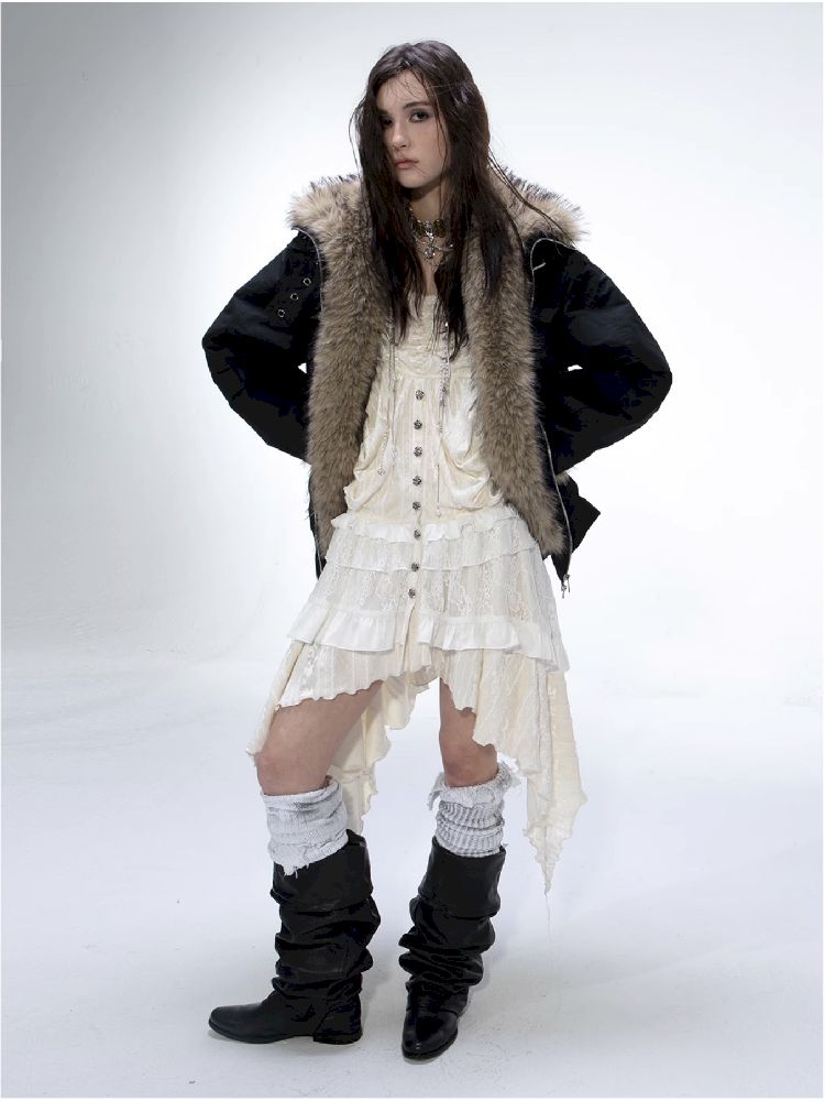 Fur Collar Mid-length Parka【s0000011266】