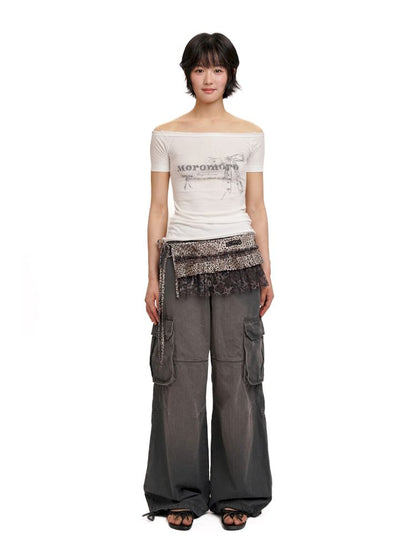 Drawstring Peplum work pants【s0000012494】