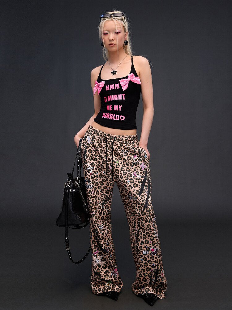 Leopard Sticker Print Sweatpants【s0000017030】