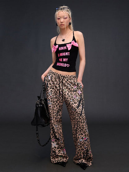 Leopard Sticker Print Sweatpants【s0000017030】