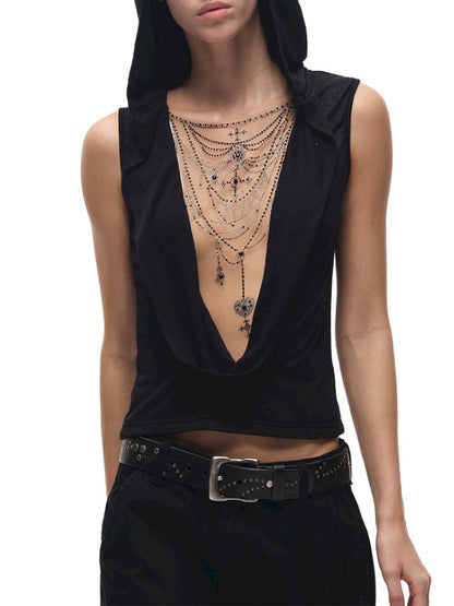 Necklace Rhinestone Swing Neck Vest【s0000012605】