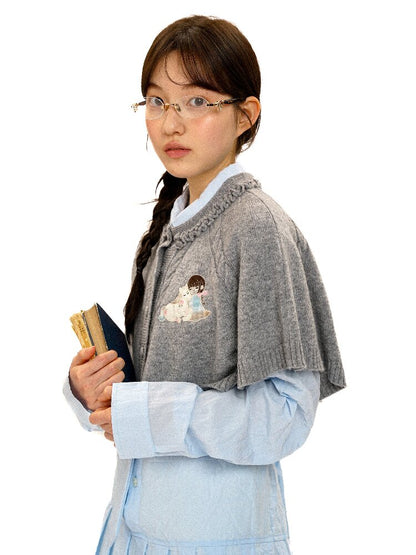 Horse Patch Embroidered Cape Top【s0000016124】
