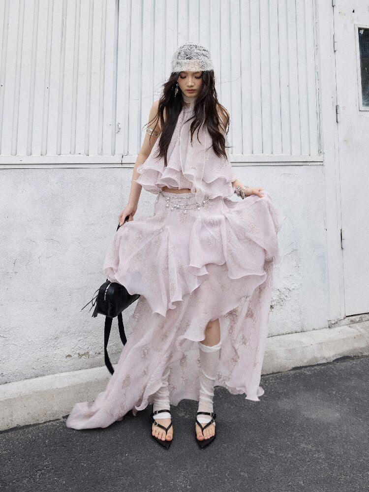 Romantic Ruffle Two-Piece Dress【s0000016868】