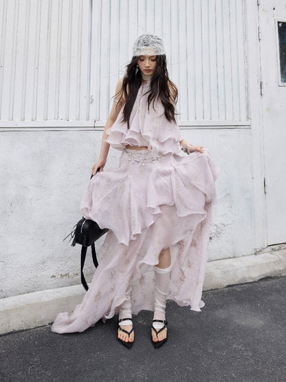Romantic Ruffle Two-Piece Dress【s0000016868】