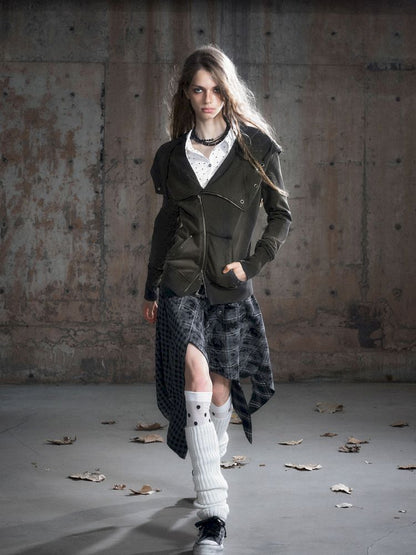 Punk splicing velvet bustier skirt【s0000013886】