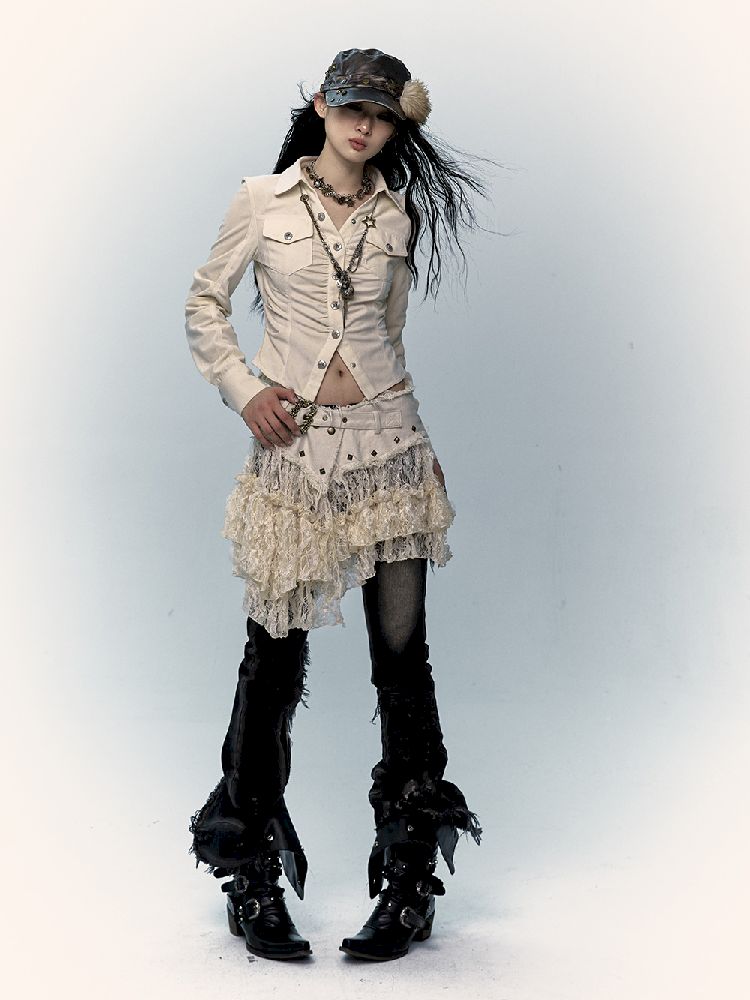 Lace Mesh Half Skirt【s0000011431】