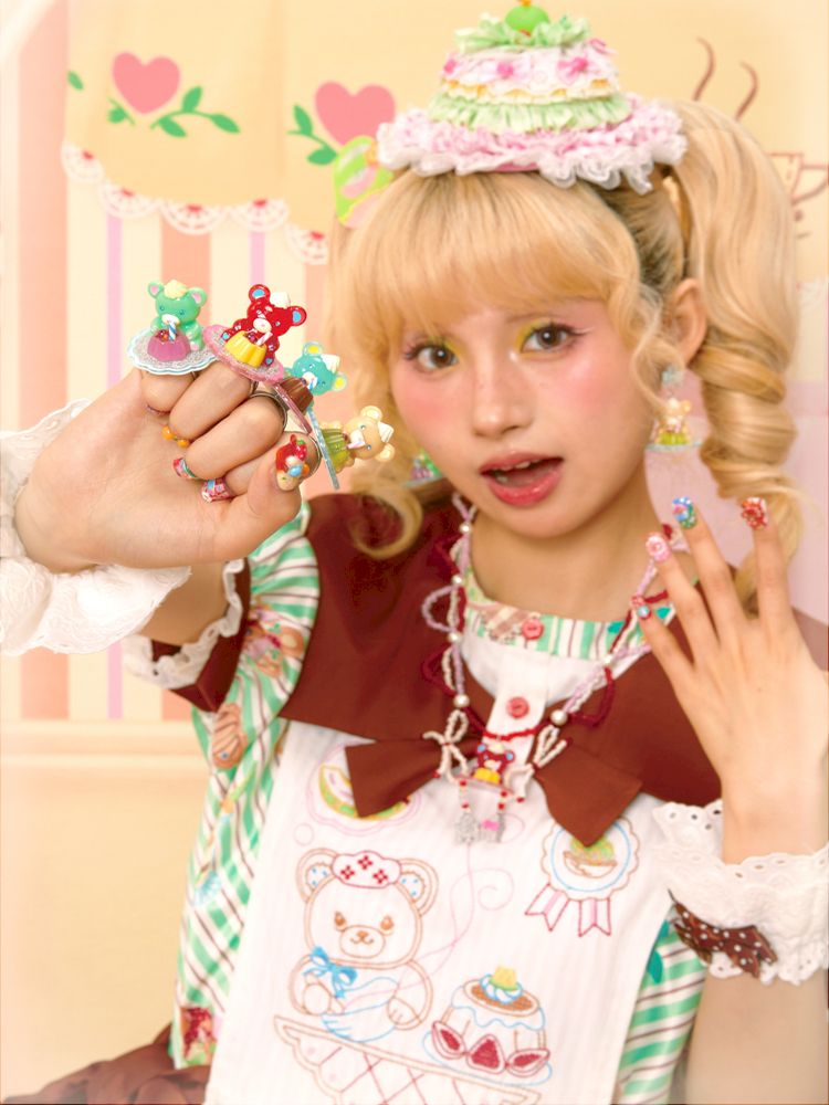 Pudding Bear Resin Colorful Earrings【s0000013353】