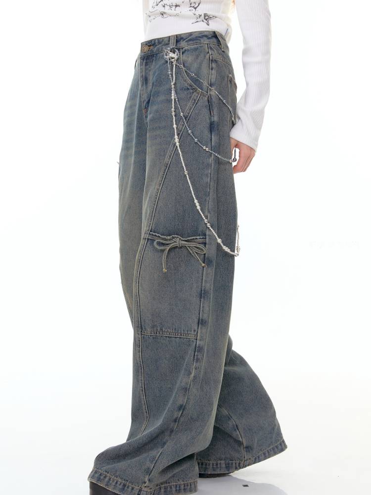 Straight Wide-Leg Denim Pants【s0000014356】