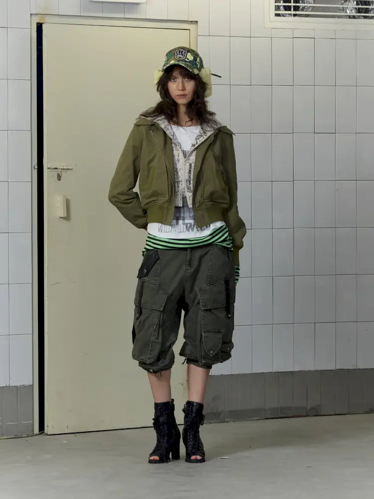 Fake Two-Piece Zipper Short Jacket【s0000014197】