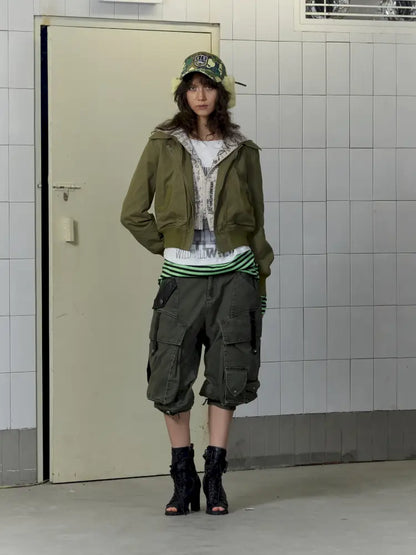 Fake Two-Piece Zipper Short Jacket【s0000014197】