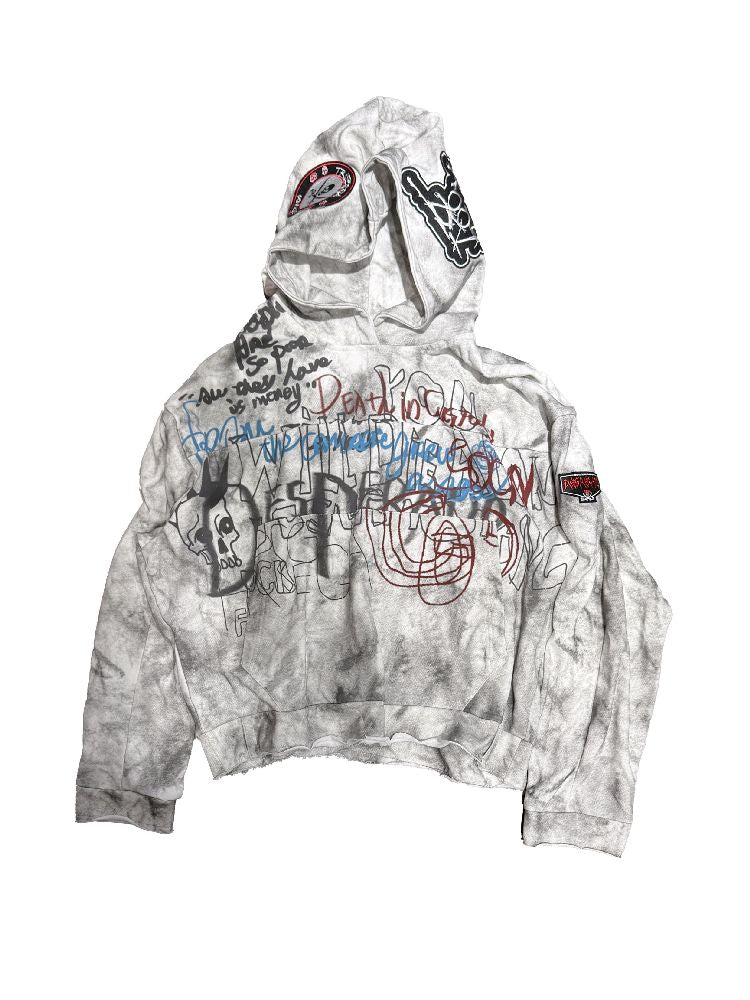 White Graffiti Hoodie【s0000011688】