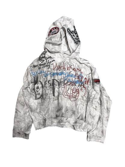 White Graffiti Hoodie【s0000011688】