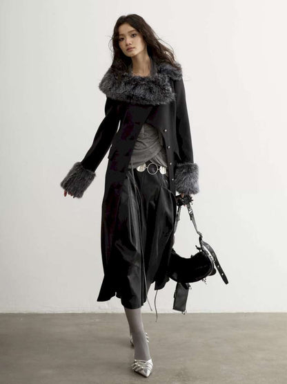 Diagonal Collar Waist Woolen Coat【s0000015197】