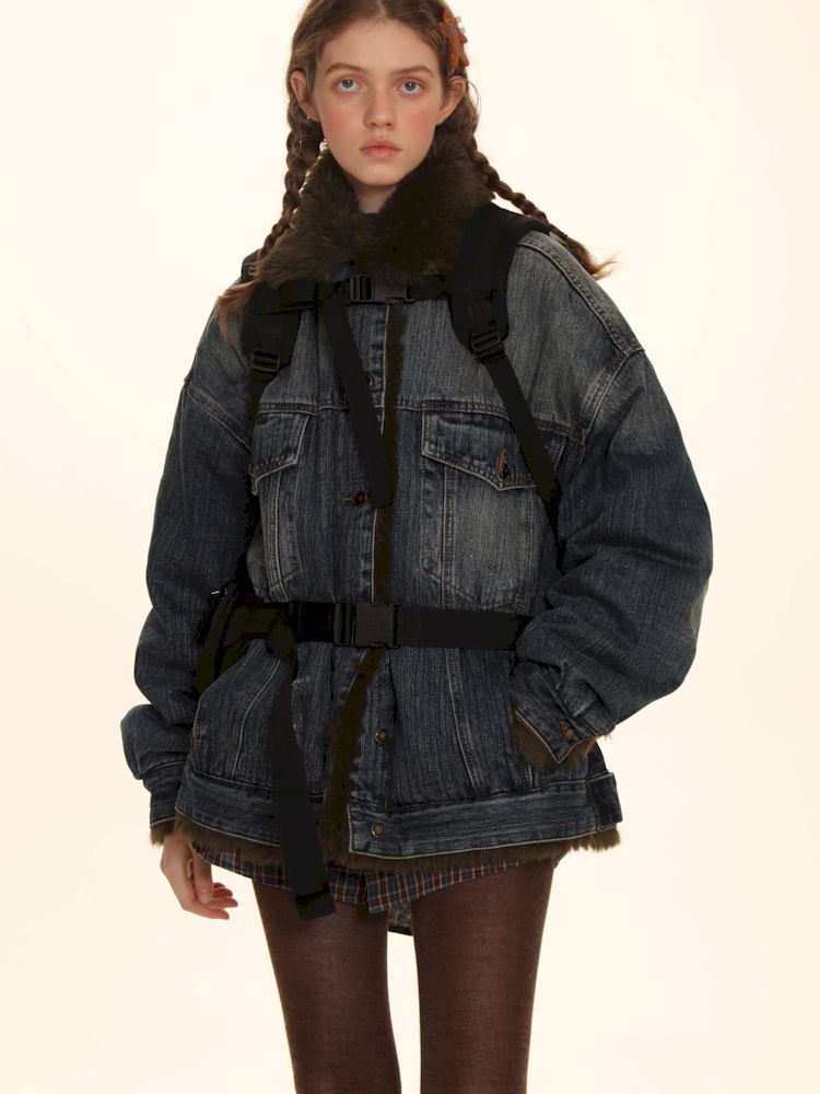 Fluffy loose warm cotton jacket 【s0000006005】