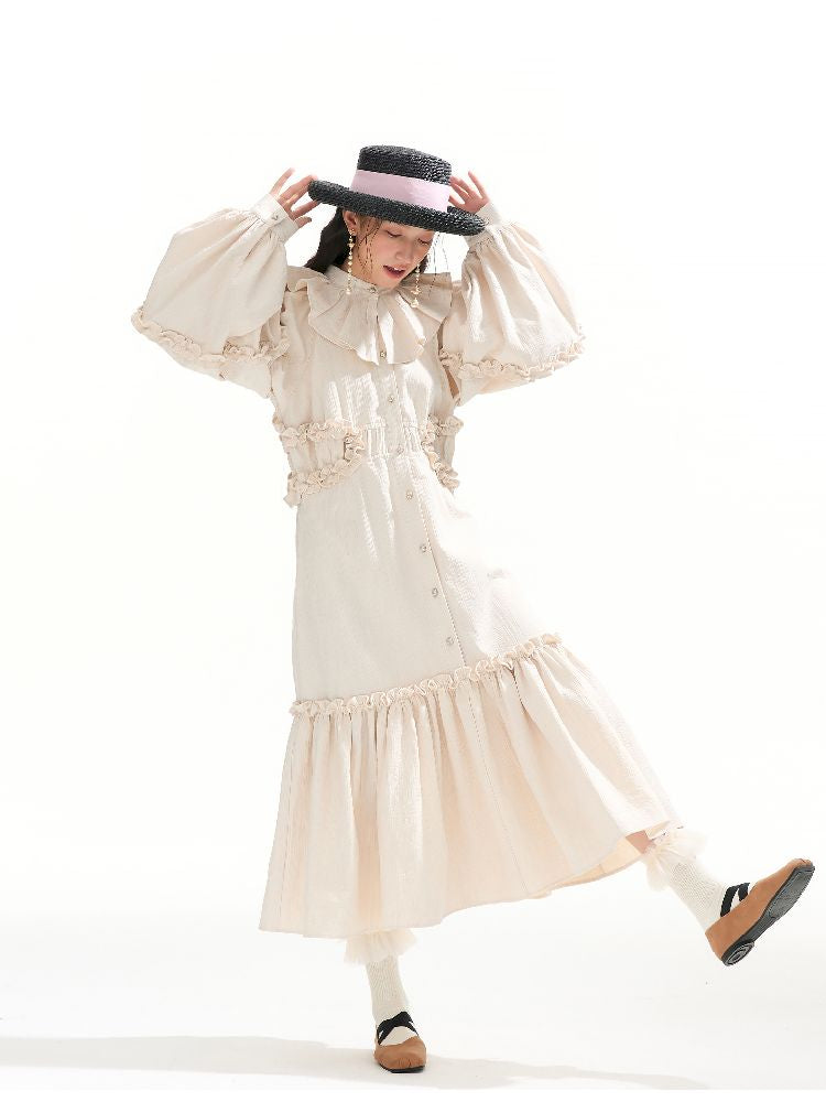 큰 소매 느슨한 밑단 드레스 [S0000011316]