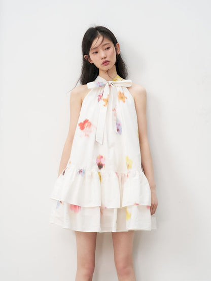 Bow Tie Hanging Neck Dress【s0000011956】