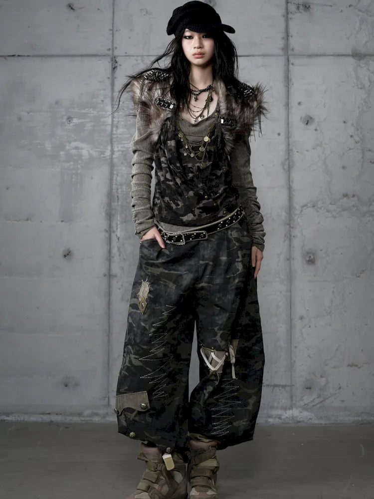 Punk Studded Fuzzy Mini Jacket【s0000014113】