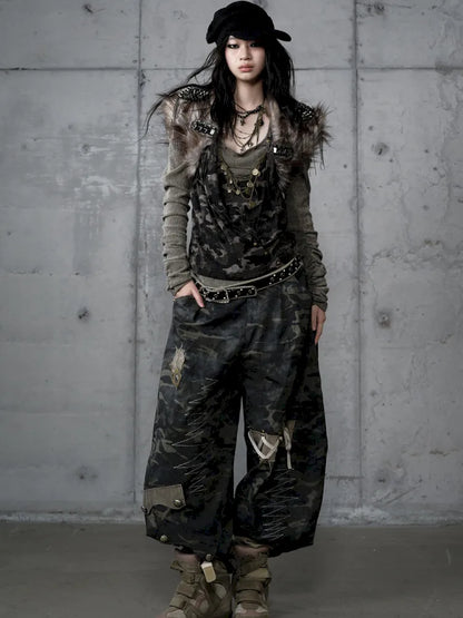 Punk Studded Fuzzy Mini Jacket【s0000014113】