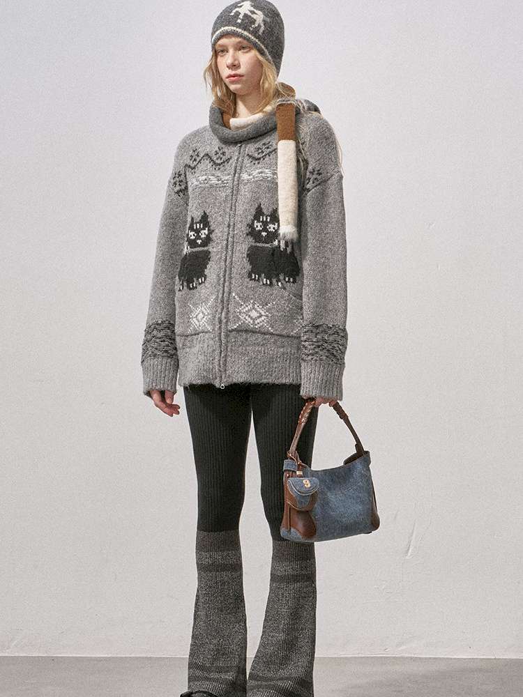 Concubine Cat Hoop Yarn Knit Jacket【s0000015227】