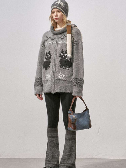 Concubine Cat Hoop Yarn Knit Jacket【s0000015227】