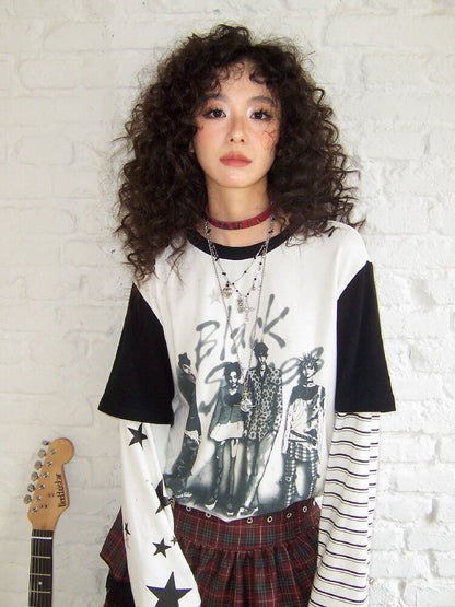 Loose Slub Cotton Printed T-Shirt【s0000017897】