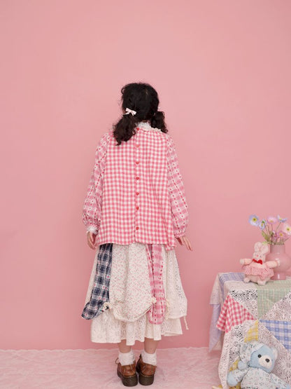 Strawberry Bunny Balloon Sleeve Shirt【s0000012017】